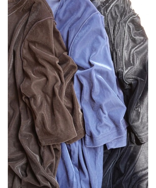 TRUNC（トランクエイティーエイト）の「Velor Half Sleeve TEE（Tシャツ/カットソー・レディース・ブラック/ブラウン/ブルー・FREE）」の17枚目の写真