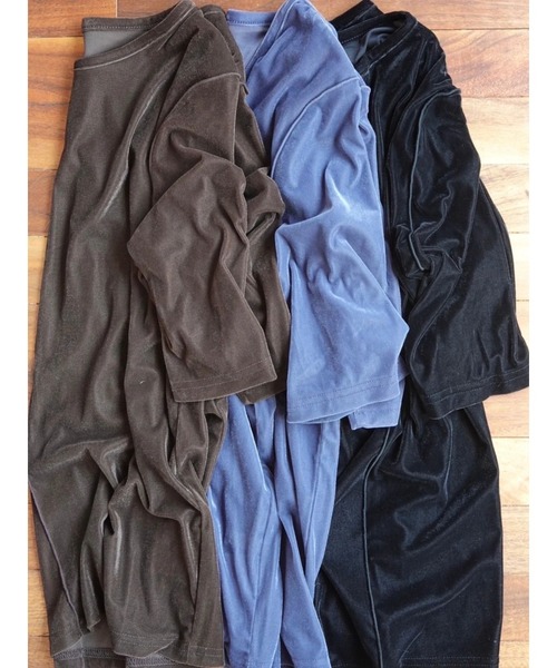 TRUNC（トランクエイティーエイト）の「Velor Half Sleeve TEE（Tシャツ/カットソー・レディース・ブラック/ブラウン/ブルー・FREE）」の19枚目の写真