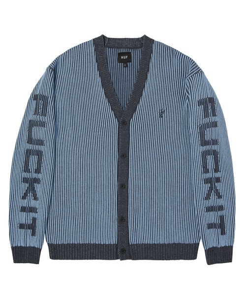 HUF ブラック ストライプ カーディガン XL REPEATER CARDIGAN（ニット/セーター）｜HUF（ハフ）のファッション