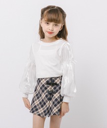 URBAN CHERRY（アーバンチェリー）の「シアーパフスリーブリボンリブトップス（Tシャツ/カットソー）」