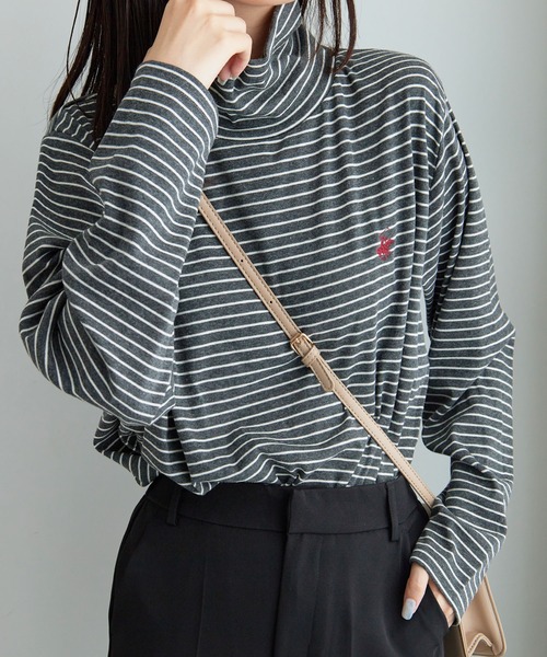 BEVERLY HILLS POLO CLUB（ビバリーヒルズポロクラブ）の「【BEVERLY HILLS POLO CLUB】ハイネックカットソートップス（Tシャツ/カットソー・レディース・ブラウン系その他/グレー系/ホワイト系その他・M/L）」の2枚目の写真