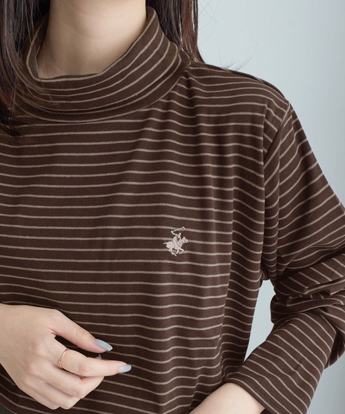 BEVERLY HILLS POLO CLUB（ビバリーヒルズポロクラブ）の「【BEVERLY HILLS POLO CLUB】ハイネックカットソートップス（Tシャツ/カットソー・レディース・ブラウン系その他/グレー系/ホワイト系その他・M/L）」の6枚目の写真