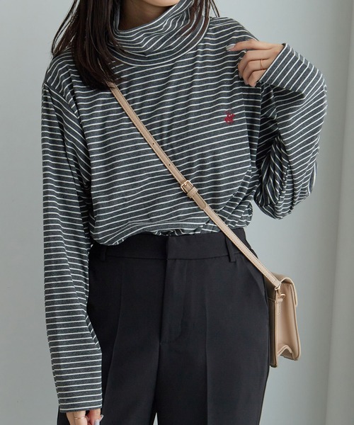 BEVERLY HILLS POLO CLUB（ビバリーヒルズポロクラブ）の「【BEVERLY HILLS POLO CLUB】ハイネックカットソートップス（Tシャツ/カットソー・レディース・ブラウン系その他/グレー系/ホワイト系その他・M/L）」の8枚目の写真