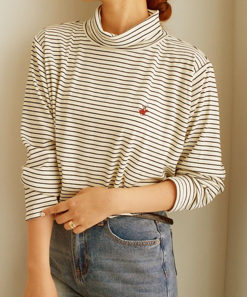 BEVERLY HILLS POLO CLUB（ビバリーヒルズポロクラブ）の「【BEVERLY HILLS POLO CLUB】ハイネックカットソートップス（Tシャツ/カットソー・レディース・ブラウン系その他/グレー系/ホワイト系その他・M/L）」の14枚目の写真