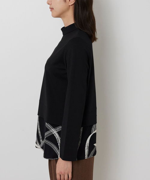 NARACAMICIE(ナラカミーチェ)の「【NARACAMICIE】ハイネックドッキングカットソー(Tシャツ/カットソー・レディース・ブラック/ホワイト・XL/M)」の5枚目の写真