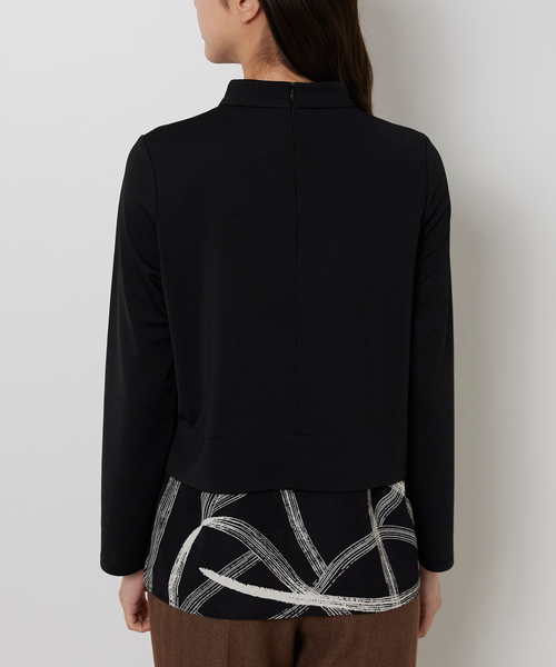 NARACAMICIE(ナラカミーチェ)の「【NARACAMICIE】ハイネックドッキングカットソー(Tシャツ/カットソー・レディース・ブラック/ホワイト・XL/M)」の6枚目の写真