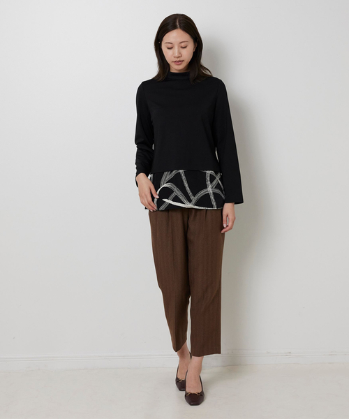 NARACAMICIE(ナラカミーチェ)の「【NARACAMICIE】ハイネックドッキングカットソー(Tシャツ/カットソー・レディース・ブラック/ホワイト・XL/M)」の13枚目の写真