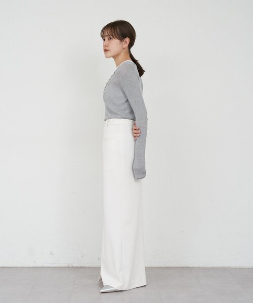 SHENERY（シーナリー）の「ポンチIラインスカート（スカート・レディース・アイボリー/ブラック・38/36）」の6枚目の写真