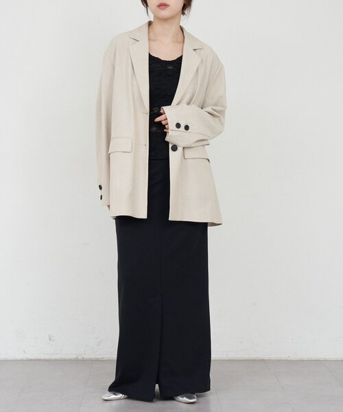 SHENERY（シーナリー）の「ポンチIラインスカート（スカート・レディース・アイボリー/ブラック・38/36）」の13枚目の写真