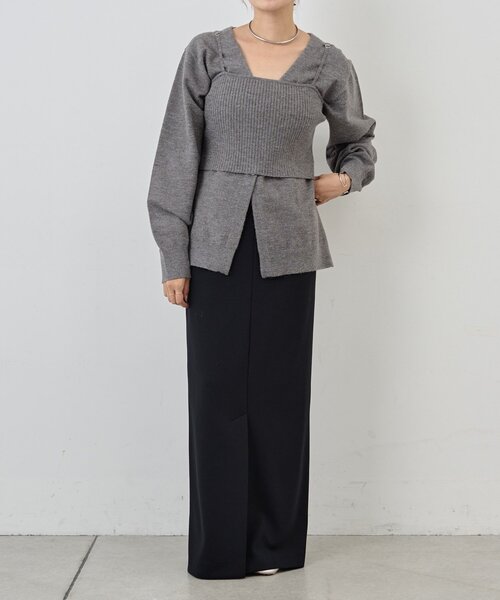 SHENERY（シーナリー）の「ポンチIラインスカート（スカート・レディース・アイボリー/ブラック・38/36）」の19枚目の写真