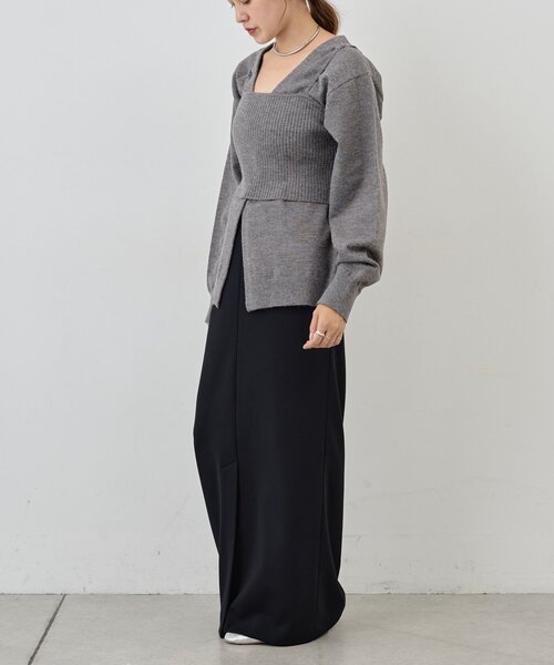 SHENERY（シーナリー）の「ポンチIラインスカート（スカート・レディース・アイボリー/ブラック・38/36）」の21枚目の写真