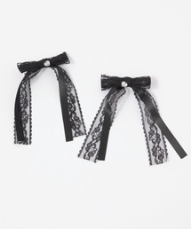 repipi armario（レピピ アルマリオ）の「【2個SET】レースサテンクリップ（バレッタ/ヘアクリップ）」