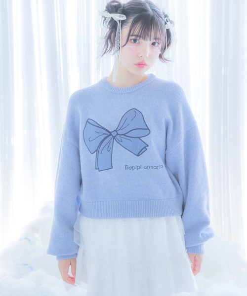 repipi armario(レピピ アルマリオ)の「【2個SET】レースサテンクリップ(バレッタ/ヘアクリップ・キッズ・ブラック/グレー/ブルー/ホワイト・ONESIZE)」の5枚目の写真