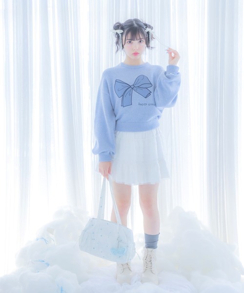 repipi armario(レピピ アルマリオ)の「【2個SET】レースサテンクリップ(バレッタ/ヘアクリップ・キッズ・ブラック/グレー/ブルー/ホワイト・ONESIZE)」の7枚目の写真