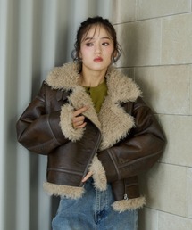 archives(アルシーヴ)のフェイクレザーショートムートンジャケット(ムートンコート)