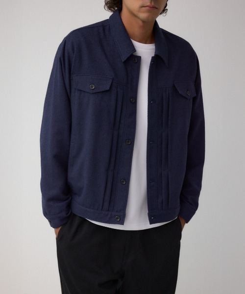 AZUL by moussy（アズールバイマウジー）の「ネップ入りシャツブルゾン　冬服　秋服（ブルゾン・メンズ・ブラック/ブラウン/ダークネイビー・MEDIUM/LARGE）」の3枚目の写真