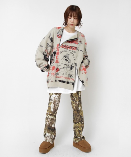 【R氏専用】　トレーナー M2575 ENJOY プリント ZIPトレーナー（スウェット）｜RNA（アール