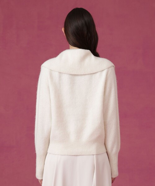 ANAYI(アナイ)の「フラッフィジップアップカーディガン(カーディガン/ボレロ・レディース・グレイッシュベージュ/オフホワイト・38)」の5枚目の写真