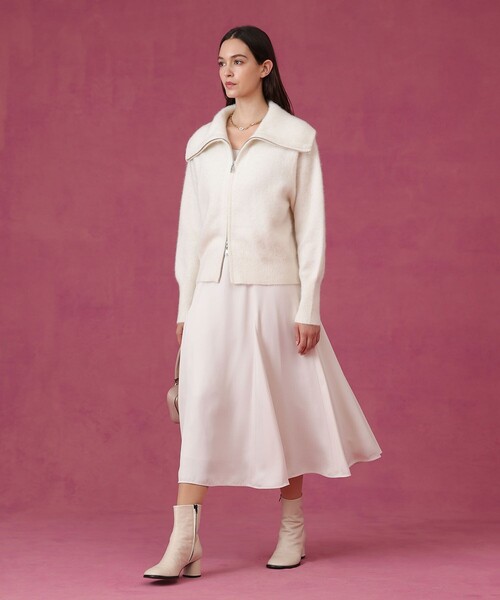 ANAYI(アナイ)の「フラッフィジップアップカーディガン(カーディガン/ボレロ・レディース・グレイッシュベージュ/オフホワイト・38)」の7枚目の写真