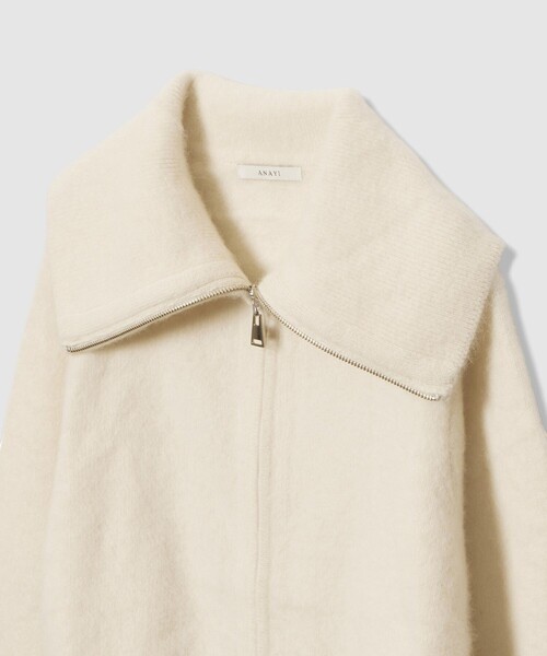 ANAYI(アナイ)の「フラッフィジップアップカーディガン(カーディガン/ボレロ・レディース・グレイッシュベージュ/オフホワイト・38)」の15枚目の写真