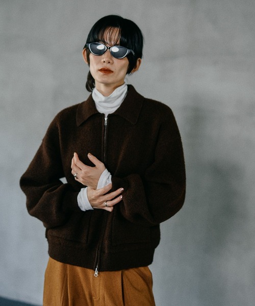 LEPSIM（レプシィム）の「WZIPニットブルゾン　598451（ブルゾン・レディース・ブラウン/ブラック・FREE）」の12枚目の写真