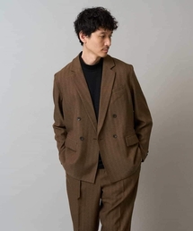 テーラードジャケット（ブラウン/茶色系・ウォッシャブル加工