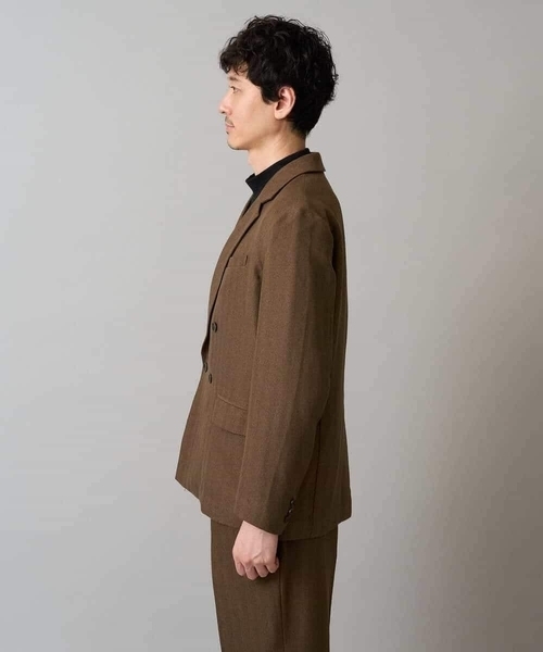 a.v.v(アーヴェヴェ)の「【イージーケア/毛玉になりにくい】LANATECヘリンボーンダブルブレストジャケット【ストレッチ/洗濯機で洗える】(テーラードジャケット・メンズ・ブラウン・48/46)」の19枚目の写真