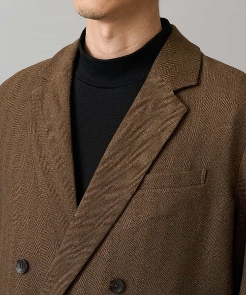a.v.v(アーヴェヴェ)の「【イージーケア/毛玉になりにくい】LANATECヘリンボーンダブルブレストジャケット【ストレッチ/洗濯機で洗える】(テーラードジャケット・メンズ・ブラウン・48/46)」の21枚目の写真