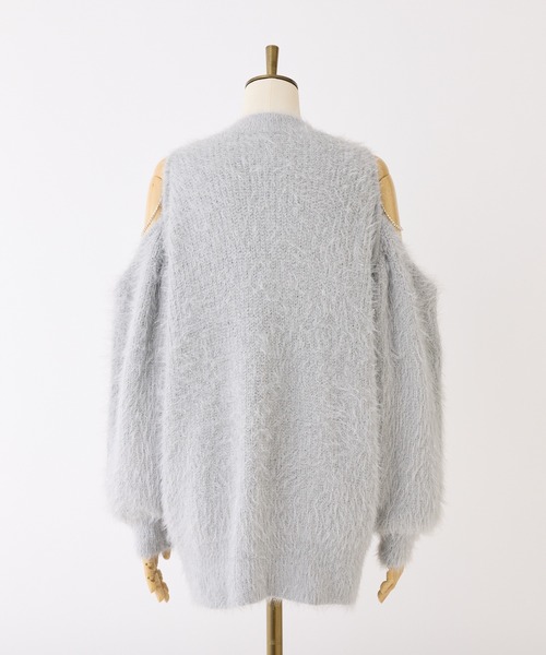 one after another NICE CLAUP（ワンアフターアナザーナイスクラップ）の「肩あきビジューニットミニワンピース（ワンピース・レディース・オフホワイト/グレー/ブラック/レッド/ピンクベージュ/チャコールグレー・FREE）」の15枚目の写真