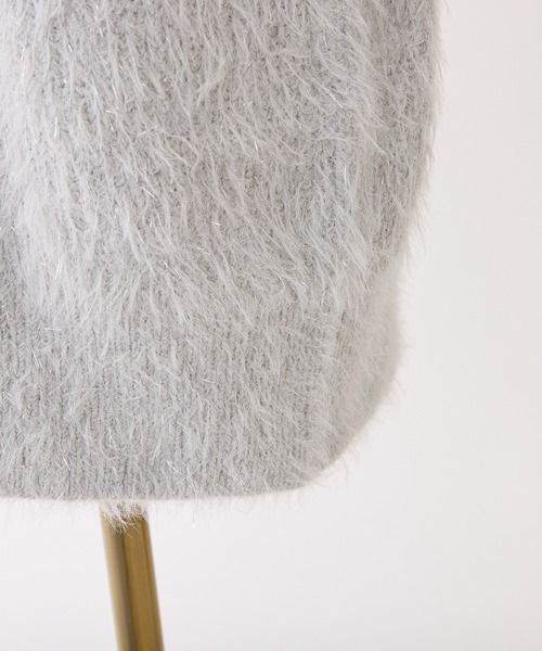 one after another NICE CLAUP（ワンアフターアナザーナイスクラップ）の「肩あきビジューニットミニワンピース（ワンピース・レディース・オフホワイト/グレー/ブラック/レッド/ピンクベージュ/チャコールグレー・FREE）」の16枚目の写真