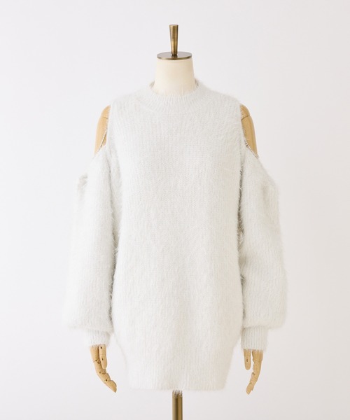 セール】肩あきビジューニットミニワンピース（ワンピース）｜one