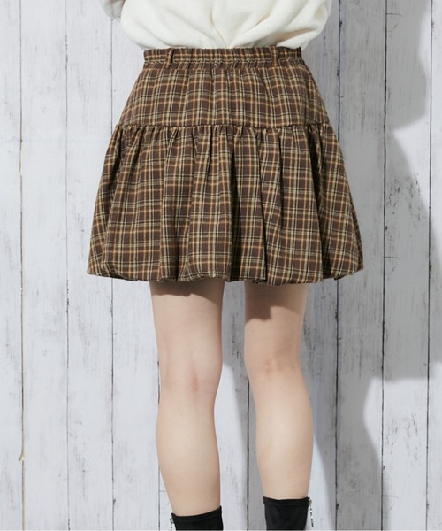 GORGE（ゴージ）の「《チェック×バルーンシルエット》レディース ミニスカート 裏地インパン付き 秋冬（スカート・レディース・ブラック/レッド/ブラウン・F）」の14枚目の写真
