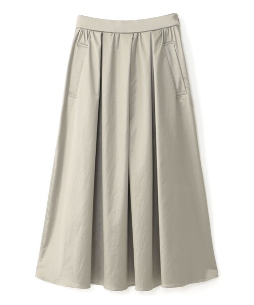 CAST:(キャストコロン)の「【CAST COLON】タックギャザーサテンスカート(スカート・レディース・ブラック/ベージュ・S/L/M)」の2枚目の写真