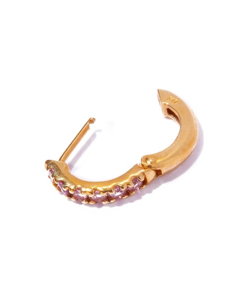 les bonbon(ルボンボン)の「【les bonbon】embrace pink sapphire pierce/エンブレイス ピンクサファイア ピアス 片耳(ピアス(片耳用)・レディース・イエローゴールド・FREE)」の2枚目の写真
