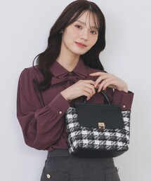 index | 【2WAY】ラメツイードチェックコンビミドルハンドバッグ(ハンドバッグ)