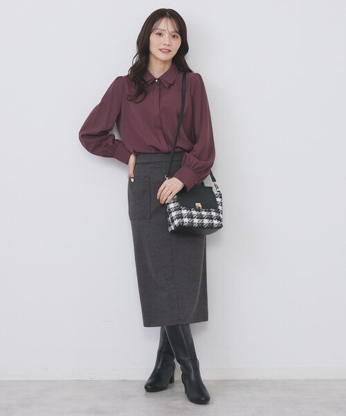 index（インデックス）の「【2WAY】ラメツイードチェックコンビミドルハンドバッグ（ハンドバッグ・レディース・ブラック系3/ダークブラウン系3・00）」の4枚目の写真