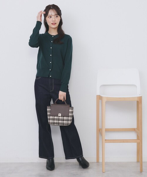 index（インデックス）の「【2WAY】ラメツイードチェックコンビミドルハンドバッグ（ハンドバッグ・レディース・ブラック系3/ダークブラウン系3・00）」の6枚目の写真