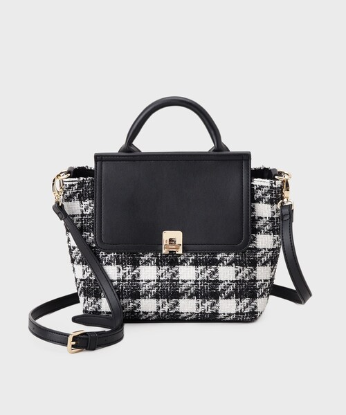 index（インデックス）の「【2WAY】ラメツイードチェックコンビミドルハンドバッグ（ハンドバッグ・レディース・ブラック系3/ダークブラウン系3・00）」の7枚目の写真