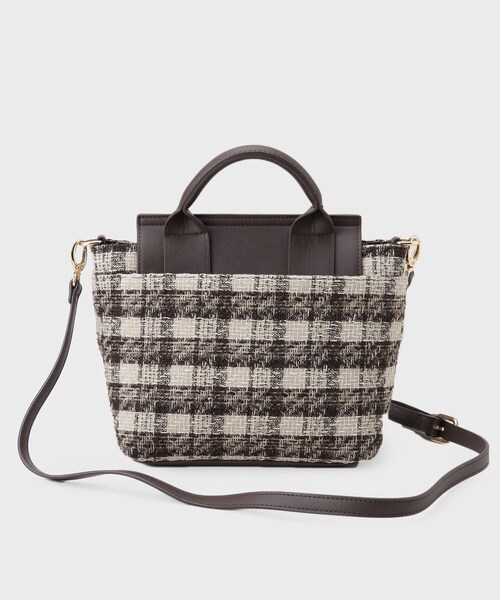 index（インデックス）の「【2WAY】ラメツイードチェックコンビミドルハンドバッグ（ハンドバッグ・レディース・ブラック系3/ダークブラウン系3・00）」の10枚目の写真