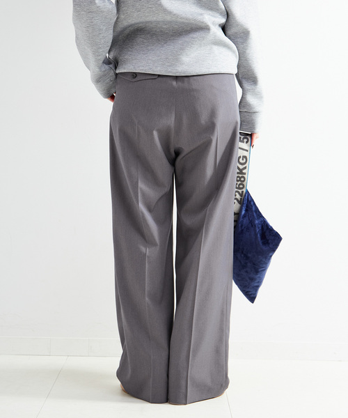 B.C STOCK（ベーセーストック）の「手洗い可 / 吸湿発熱 / ウースティッドウールライクトラウザー（スラックス・レディース・チャコールグレー/ベージュ・SMALL/MEDIUM）」の6枚目の写真