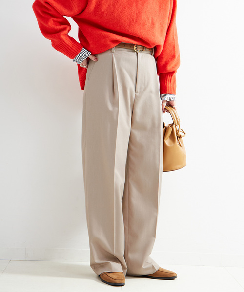 B.C STOCK（ベーセーストック）の「手洗い可 / 吸湿発熱 / ウースティッドウールライクトラウザー（スラックス・レディース・チャコールグレー/ベージュ・SMALL/MEDIUM）」の11枚目の写真