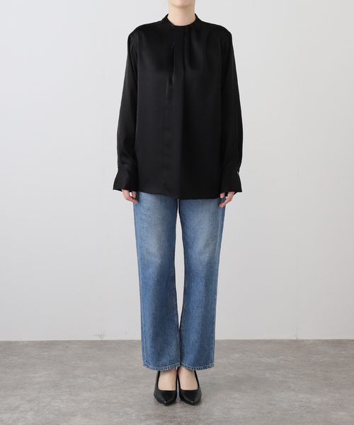 VERMEIL par iena（ヴェルメイユパーイエナ）の「タックドレープブラウス（シャツ/ブラウス・レディース・ブラック/アイボリー・FREE）」の19枚目の写真