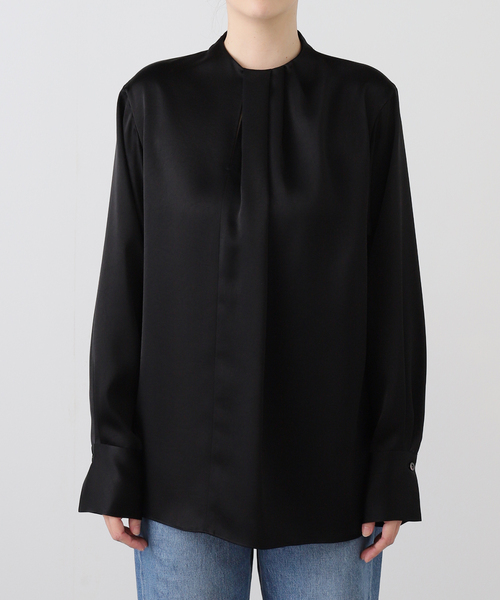 VERMEIL par iena（ヴェルメイユパーイエナ）の「タックドレープブラウス（シャツ/ブラウス・レディース・ブラック/アイボリー・FREE）」の20枚目の写真