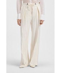 BOSS（ボス）の「ルーズフィット スーツパンツ リネンブレンド ストライプブークレ（スラックス）」