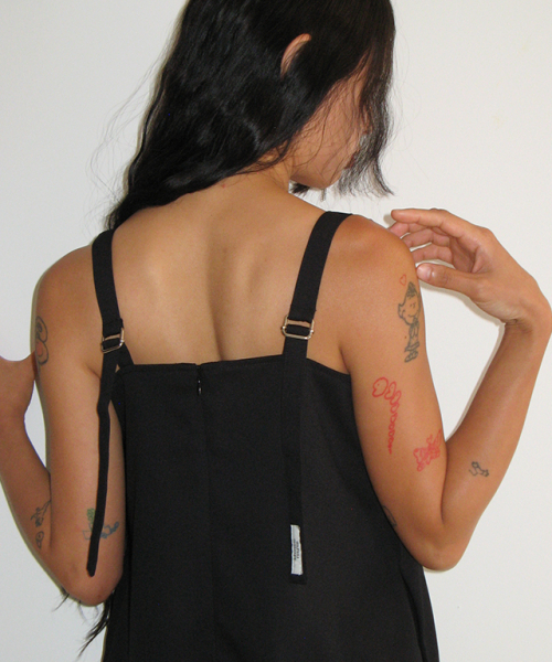 RONRON(ロンロン)の「SQUARE SUSPENDER DRESS BLACK(ワンピース・レディース・その他・FREE)」の3枚目の写真