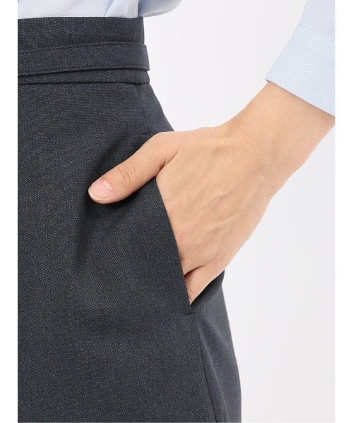 m.f.editorial（エムエフエディトリアル）の「【ストレッチ ウォッシャブル】m.f.エディトリアルレディース ウール調フレアースカート(セットアップ可能)（スーツスカート・レディース・ネイビー・S/MEDIUM/X-LARGE/LARGE）」の8枚目の写真