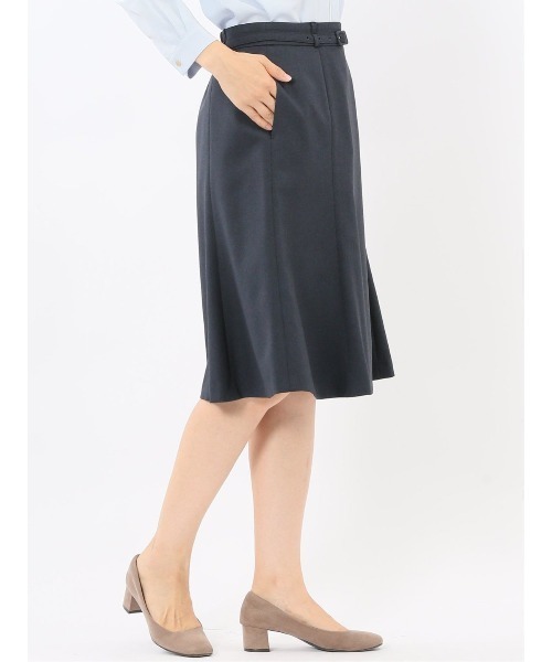 m.f.editorial（エムエフエディトリアル）の「【ストレッチ ウォッシャブル】m.f.エディトリアルレディース ウール調フレアースカート(セットアップ可能)（スーツスカート・レディース・ネイビー・S/MEDIUM/X-LARGE/LARGE）」の11枚目の写真