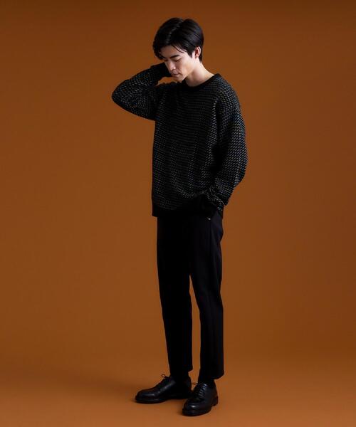 THE SHOP TK （ザ ショップ ティーケー ）の「バーズアイグラデーションニット 洗濯機OK／ユニセックスでおすすめ！（ニット/セーター・メンズ・ネイビー系/ホワイト系3/ブラック系・04/03/02）」の8枚目の写真