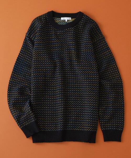THE SHOP TK （ザ ショップ ティーケー ）の「バーズアイグラデーションニット 洗濯機OK／ユニセックスでおすすめ！（ニット/セーター・メンズ・ネイビー系/ホワイト系3/ブラック系・04/03/02）」の9枚目の写真