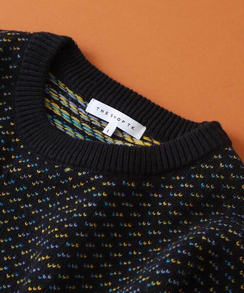 THE SHOP TK （ザ ショップ ティーケー ）の「バーズアイグラデーションニット 洗濯機OK／ユニセックスでおすすめ！（ニット/セーター・メンズ・ネイビー系/ホワイト系3/ブラック系・04/03/02）」の10枚目の写真